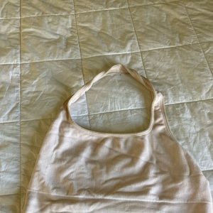Pearl colored sports bra